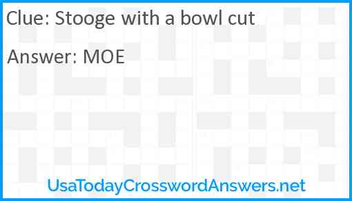 Stooge with a bowl cut Answer