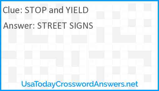 STOP and YIELD Answer