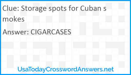 Storage spots for Cuban smokes Answer