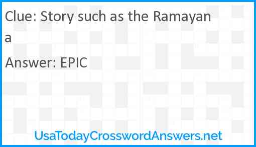 Story such as the Ramayana Answer