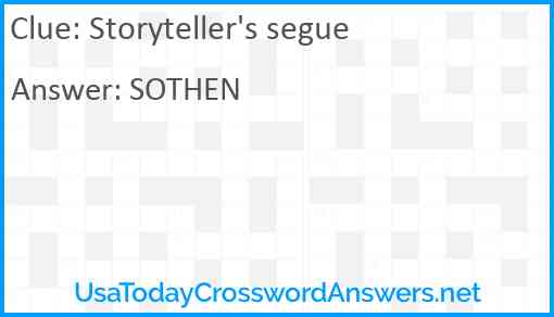 Storyteller's segue Answer