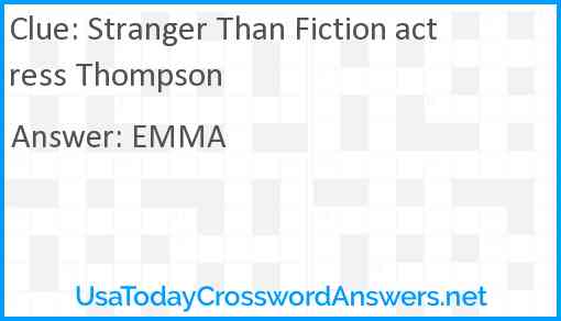 Stranger Than Fiction actress Thompson Answer