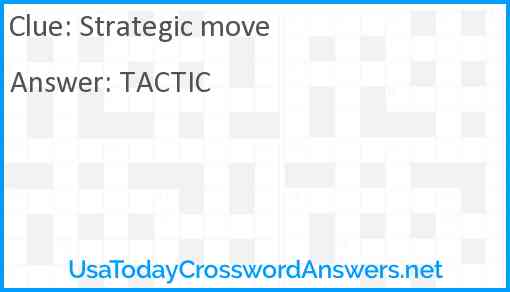 Strategic move Answer