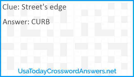 Street's edge Answer