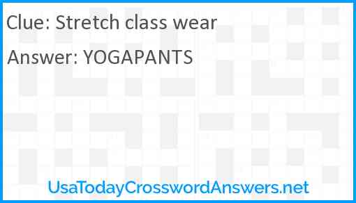 Stretch class wear Answer