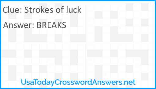 Strokes of luck Answer