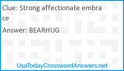 Strong affectionate embrace Answer