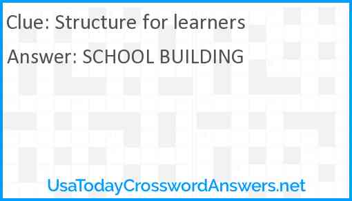 Structure for learners Answer