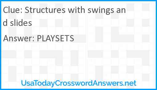 Structures with swings and slides Answer