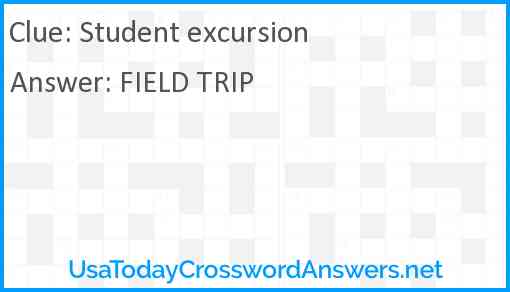 Student excursion Answer