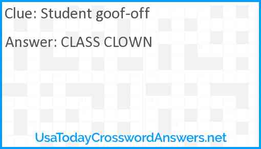 Student goof-off Answer