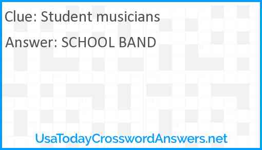 Student musicians Answer