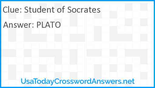 Student of Socrates Answer