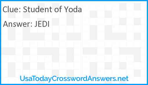 Student of Yoda Answer