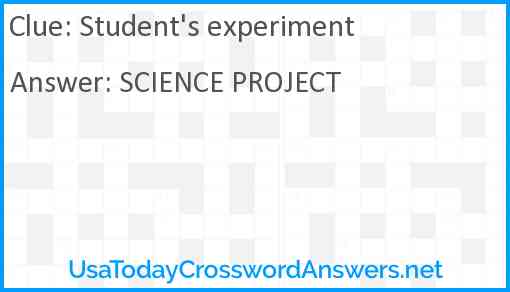 Student's experiment Answer
