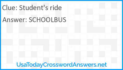 Student's ride Answer