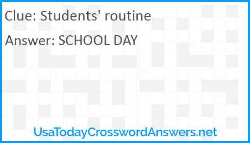 Students' routine Answer
