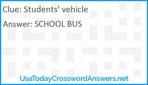 Students' vehicle Answer