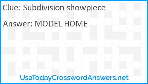 Subdivision showpiece Answer