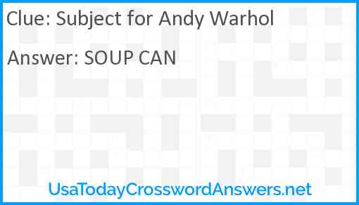 Subject for Andy Warhol Answer