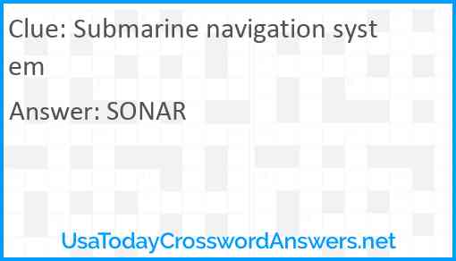 Submarine navigation system Answer