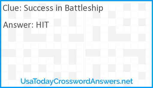 Success in Battleship Answer