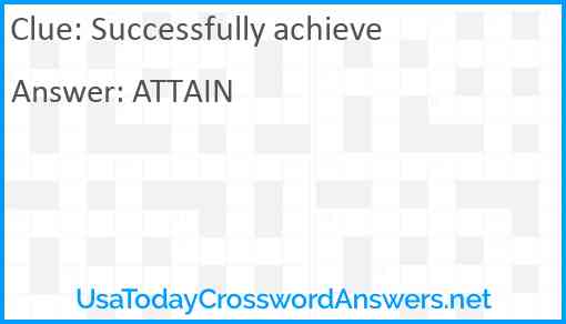 Successfully achieve Answer