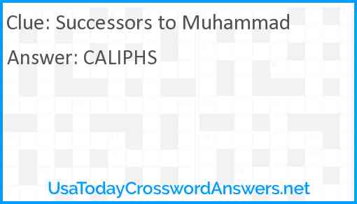 Successors to Muhammad Answer
