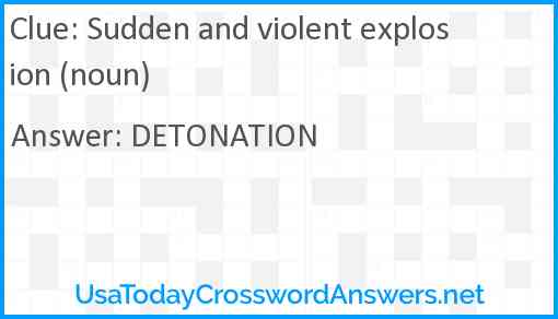 Sudden and violent explosion (noun) Answer