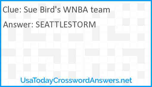 Sue Bird's WNBA team Answer