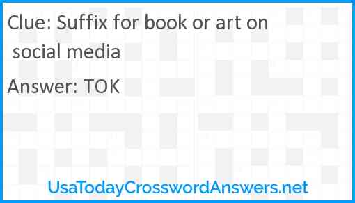 Suffix for book or art on social media Answer