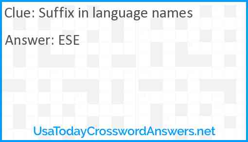 Suffix in language names Answer