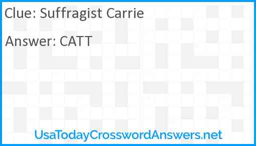 Suffragist Carrie Answer