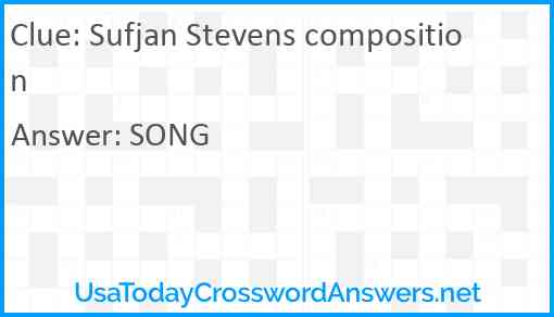 Sufjan Stevens composition Answer