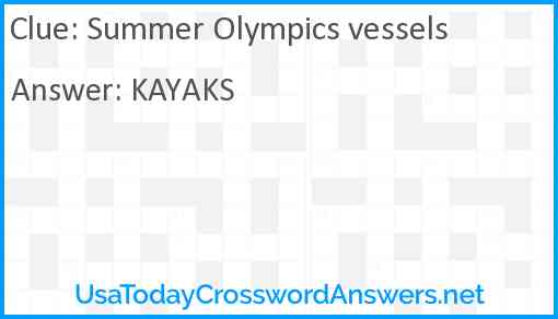Summer Olympics vessels Answer