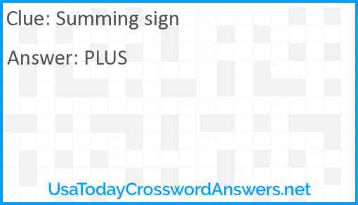 Summing sign Answer