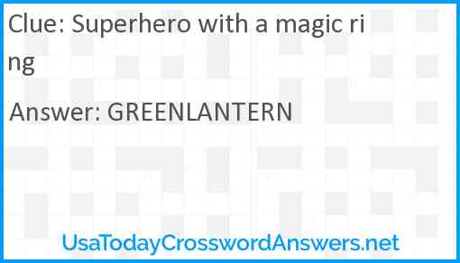 Superhero with a magic ring Answer