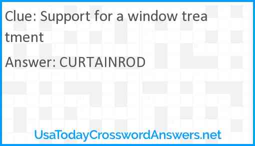 Support for a window treatment Answer