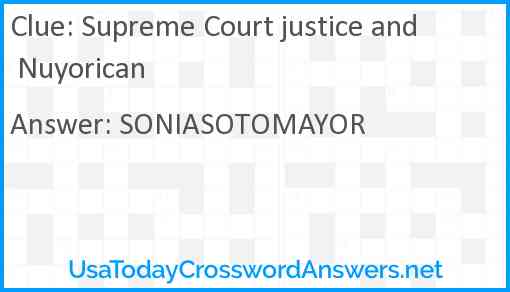 Supreme Court justice and Nuyorican Answer