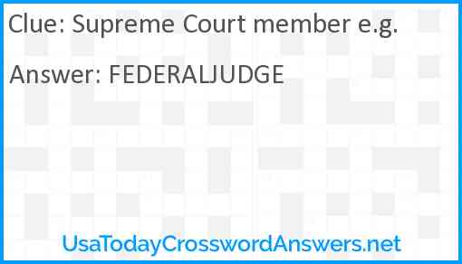 Supreme Court member e.g. Answer
