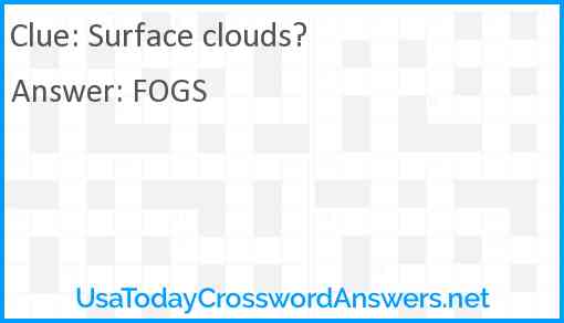 Surface clouds? Answer