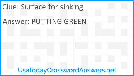 Surface for sinking Answer