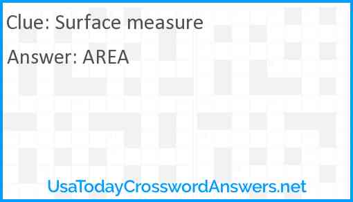 Surface measure Answer