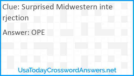 Surprised Midwestern interjection Answer