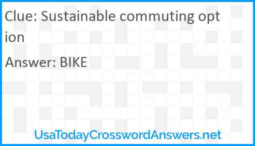 Sustainable commuting option Answer
