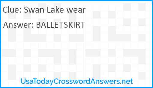 Swan Lake wear Answer