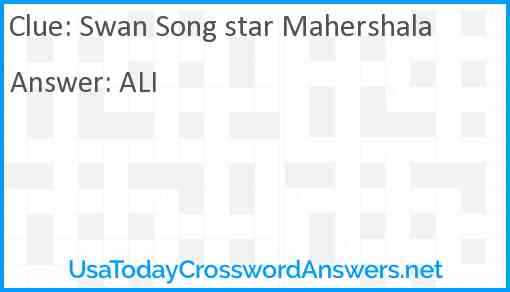 Swan Song star Mahershala Answer