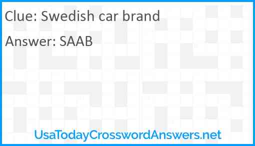 Swedish car brand Answer