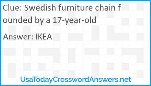 Swedish furniture chain founded by a 17-year-old Answer