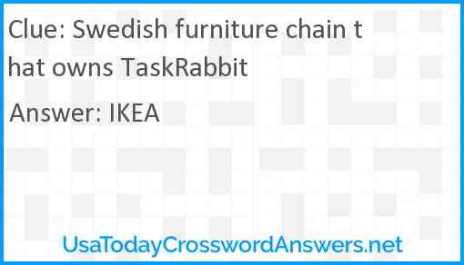 Swedish furniture chain that owns TaskRabbit Answer